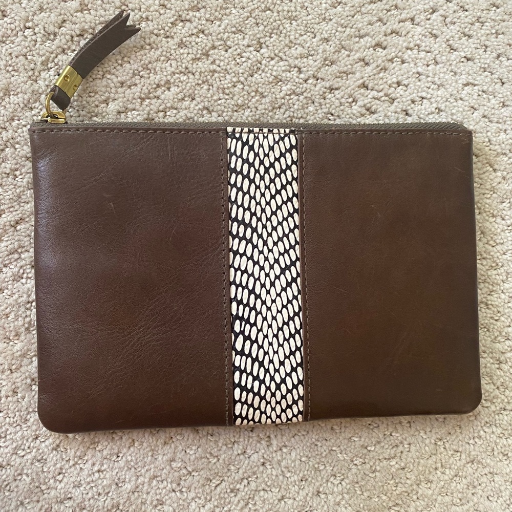 NWT leather Madewell clutch.